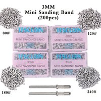 50/200pcs 3mm Mini Nail Sanding Bands 80/120/180/240 Grit With Mandrel Electric Nail File Acessory Gel Polishing Manicure Tool