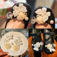 Large Clear Colorful Butterfly & Flower Charms Accessories Decorations Set for Ballet Clogs DIY Materials Embellishments