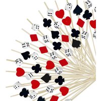Casino Cocktail Picks Dice Poker Cocktail Toothpicks for Las Vegas Night Decorations Casino Themed Birthday Party Supplies