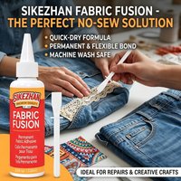 Permanent Fabric Glue Quick Dry Clothing Adhesive for Denim Leather Cotton Repairing SIKEZHAN Fabric Fusion 110ml/30ml