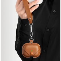 With Lock Buckle 2 in 1 Cortex Leather Case for Apple AirPods 1 2 3 Protect Earphone Cover with Wrist Strap for AirPods Pro 2