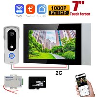 2 Wire Smart Home Tuya Wifi 1080P Video Intercom Video Door Phone 7'' Color Touch Screen Camera Doorbell Door Security System