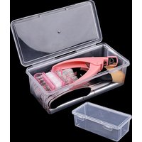 Z.Dustproof Nail Art Tool Storage Display Box Makeup Brush Storage Box Transparent Plastic Makeup Jewelry Organizer Display Case