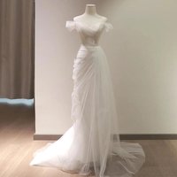 Simple Mermaid Wedding Dresses New Tulle Bridal Dress With Small Train Elegant Off The Shoulder Long Dress Plus Size Customized