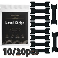 AliExpress NONE 10/20Pcs Black Nose Strips, Soft Flexible Breathable Adhesive Nose Patches, Comfort Fit for Sports Running Cycling Working Daily