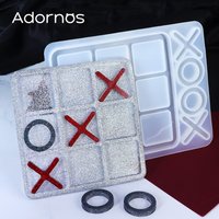1set Tic Tac Toe Epoxy Casting Mold X O Board Game Silicone Resin Mould DIY Tabletop Board Game Travel Party Decoration Supplies