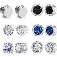 Hiphop Clip Earring for Men Women,Fashion Small Round Metal Magnetic Earrings,Non-pierced Magnetic Studs Jewelry Gift