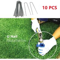 10PCS Ground U Tent Pegs Galvanised Metal Silver Gazebo Camping Tarpaulin Hooks 10/15/20CM Length Wide Range Of Applications