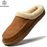Home Men Slippers Winter Plush Warm Shoes Men Casual Flat House Indoor Bedroom Cotton Slides Comfort Slippers Men Big Size 49 50