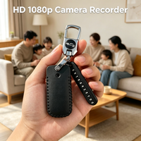 HD 1080P Mini Thumb Cam with Keychain Leather Cover Body Recorder, Long Standby, Memory Card Supported, Non-WiFi Design
