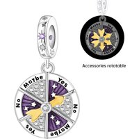 Orstarry 925 Sterling Silver Rotate To Choose Yes Or No Beads Original Pendants Bracelet Charm Jewelry Party DIY Trendy Gifts