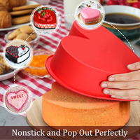 8/10in Silicone Heart Shaped Cake Pan Nonstick Heart Cake Valentine's Day Baking Heart Cake Mold Bakeware Kitchen Supplies Tools