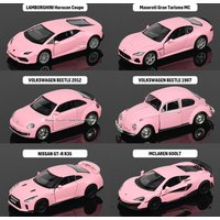 1:36 Mercedes Benz, Volkswagen, Martha, Nissan Pink Alloy Car Model Toy Casting Series Collection Jewelry Gift Christmas Gift