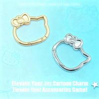 Hello Kitty Gradient Color Anime Keychain Cute Snap Hook Bag Charm Gifts Open Spring Ring Buckle Cartoon Keychain