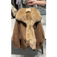 Korean Style Thickened Leather Fur Integrated Women's Coat Autumn Winter New Environmental Protection Fur Warm Outerwear