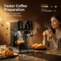 20 Bar Espresso-Kaffeemaschine mit Touchscreen, Automatischem Milchaufschäumer, Dualem Heizsystem, 15s Schnellaufheizung, 1,5L Wassertank, Schwarz