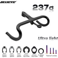 AliExpress ULLICYC ULTRA Light 237g Road Bike Full Carbon Fiber Internal Cable Integrated Bicycle Handlebar Cockpit For 360mm-380mm With Mount