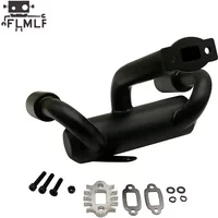 Rc Car Metal Dual Outlet Tuned Exhaust Pipe for 23cc-45cc Engine Fit for 1/5 HPI ROFUN BAHA ROVAN KM BAJA 5B Buggy Parts