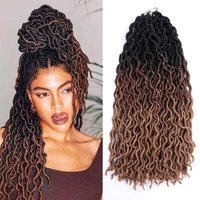Gypsy Locs Synthétiques Goddess Faux Locs Cheveux au Crochet Tresses Douces Dreadlocks Bouclées Cheveux à Tresser pour Femmes Noir 15 mèches