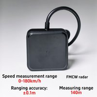24GHz Traffic Speed Radar & Distance Sensor, 0-180km/h Car Velocity Sensor, 140m Radar Distance Sensor, 485/TTL Communication