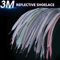 1Pair Reflective Laces Flat Shoelaces for Sneakers Colorful Reflective Shoe laces Luminous Shoelace 100/120/140/160CM Strings