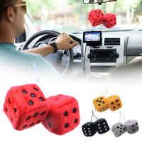 View Mirror Hanging Suspension Ornaments Decoration Car Plush Dice Ornaments Key Chains Ornaments Car Dice Ornaments