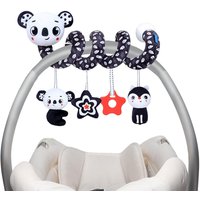 Newborns Spiral Hanging Activity Stroller Toy Baby Carseat Toy Black & White Lion Koala Rattle for Crib Mobile Sensory Toy Gift