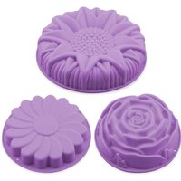 3D Flower Baking Tray Silicone Cake Molds Form Mousse Pizza Pan Large Bakery Dish Bakeware Tools DIY Toast Bread Moulds Ice Tray