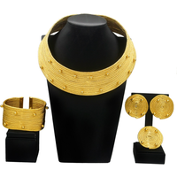 Jewellery Sets for Woman Brazilian Gold Plated Exclusive Necklace Earrings Ring Bracelet Bangles Accessories Yulaili