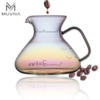 MUVNA 450ml Glass Pour Over Coffee Server,Heat-Resistant Coffee Dripper for Tea Home Espresso Brewing Barista Accessory Tool