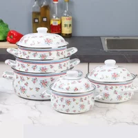 Soup & Stock Pots: Thickened Small Flower Persimmon-shaped Pot with Enamel for Stew