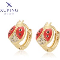 Xuping Jewelry Fashion Exquisite Circle Style Light Gold Color Earrings for Women Girl Christmas Best Friend Gift X001072859