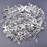 10/20/30pcs/Lot Metal Silver Color Cross Charms For Jewelry Making Supplies Christ Accessories Handmade Women/Men Pendant Charm