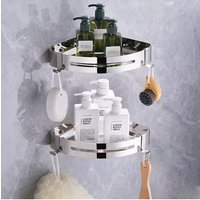 304 Stainless Steel Bathroom Corner Shelf Wall Mounted No Drilling Shower Rack Shampoo Holder Bathroom Storage Organizer