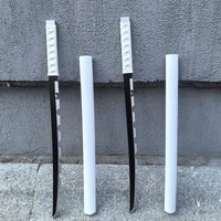 72cm Demon Slayer Katana Swords Kimetsu No Yaiba Sword Real Size Samurai Hashibira Inosuke Tanjirou Cosplay Props toy Sword