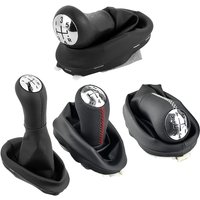 5 Speed Leather Gear Shift Knob Lever Shifter Boot Cover For Renault Clio 2 II Megane 2 II Kangoo New Car Interior Accessories