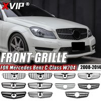 XVIP Front Bumper Grille Hood Grille For Mercedes Benz C W204 C43 2008-2014 C180 C200 C250 C300 AMG GTR Diamond Style Grille