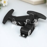 Heavy Duty Rubber Latch T Handle 2pcs Stainless Steel for Vehicle Engine Hood Toolbox Cabinet Box Latches Replacement Catch