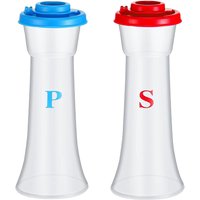 Plastic Salt and Pepper Shakers with Lids Large Moisture Proof Salt Shaker Pepper Container for Home Kitchen Restaurant Camping