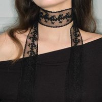 Elegant Lace Scarf Bow Necklace For Women Choker For Party Accessory Lady Wrist Hair Tie Snood Headband Lace Long Scarf Ribbon