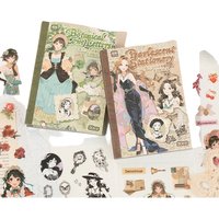 Mr. Paper 20 pcs/Book PET Waterproof Sticker Book with Retro Character Theme for Bullet Journals, DIY, Calendars, Greeting Card