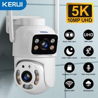 KERUI HD 10MP 5K PTZ Wifi IP Kamera Dual Objektiv Dual Screen Wireless Outdoor CCTV Audio Video Überwachung Kamera
