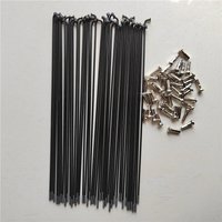 14G Bicycle Spoke 61mm-120mm Stainless Steel Black with Copper Nipple High Strength 40Pcs