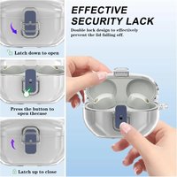 CoverJoy Locking Case with Keychain for Sony WF1000XM5 Earbuds Clear Hard Shell Shockproof Protective