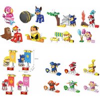 Paw Patrol Cartoon Character Cross Dressing Building Blocks Egg Toys Anime Figure pow patrol Doll Chase Skye Kids Birthday Gift