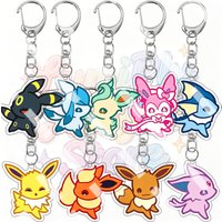 Q Version 5cm Acrylic Eevee Umbreon Glaceon Flareon Jolteon Leafeon Anime Keychain Bag Cartoon Pendant Hanging Accessories Gift