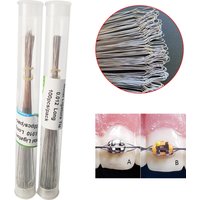 100Pcs/Tube Stainless Steel Metal Long Preformed Ligature Ties Ligature Wire