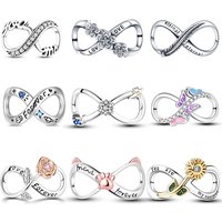 New 925 Sterling Silver Infinite Love Butterfly Flower Charms Beads For Women Fit Original Bracelet DIY Jewelry Gifts