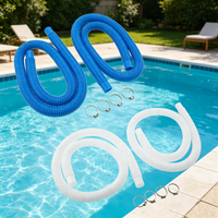 2pcs 59" Pool Filter Pump Hose + Steel Clamps 1.25 Inch fit Above Ground Pool for Coleman Bestway Intex 330GPH 530 GPH #607 #637