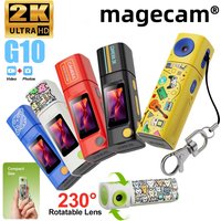 Magecam CCD 2K Mini Thumb Camera Student Action Camera with 230° Rotatable Lens Photo Video Recorder Portable Keychain Camera